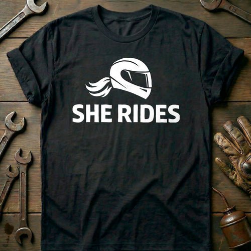 Black - SHE RIDES 026 T Shirt