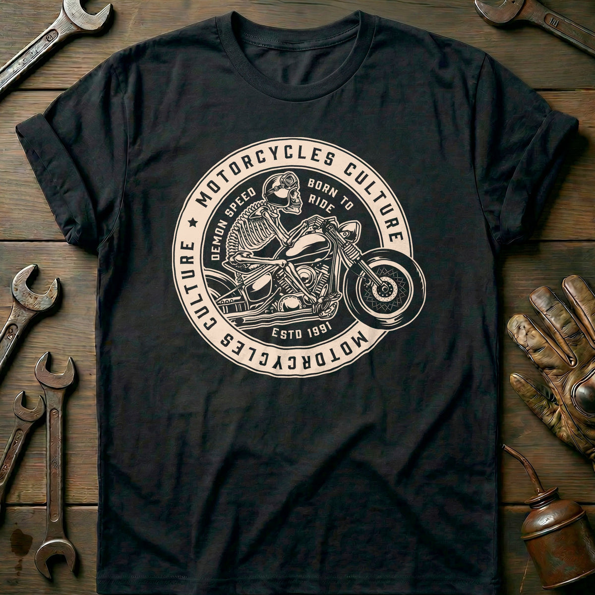 Black - Skeleton Rider T-Shirt