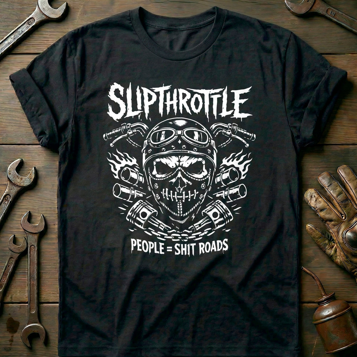 Black - SLIPTHROTLE 026 T Shirt