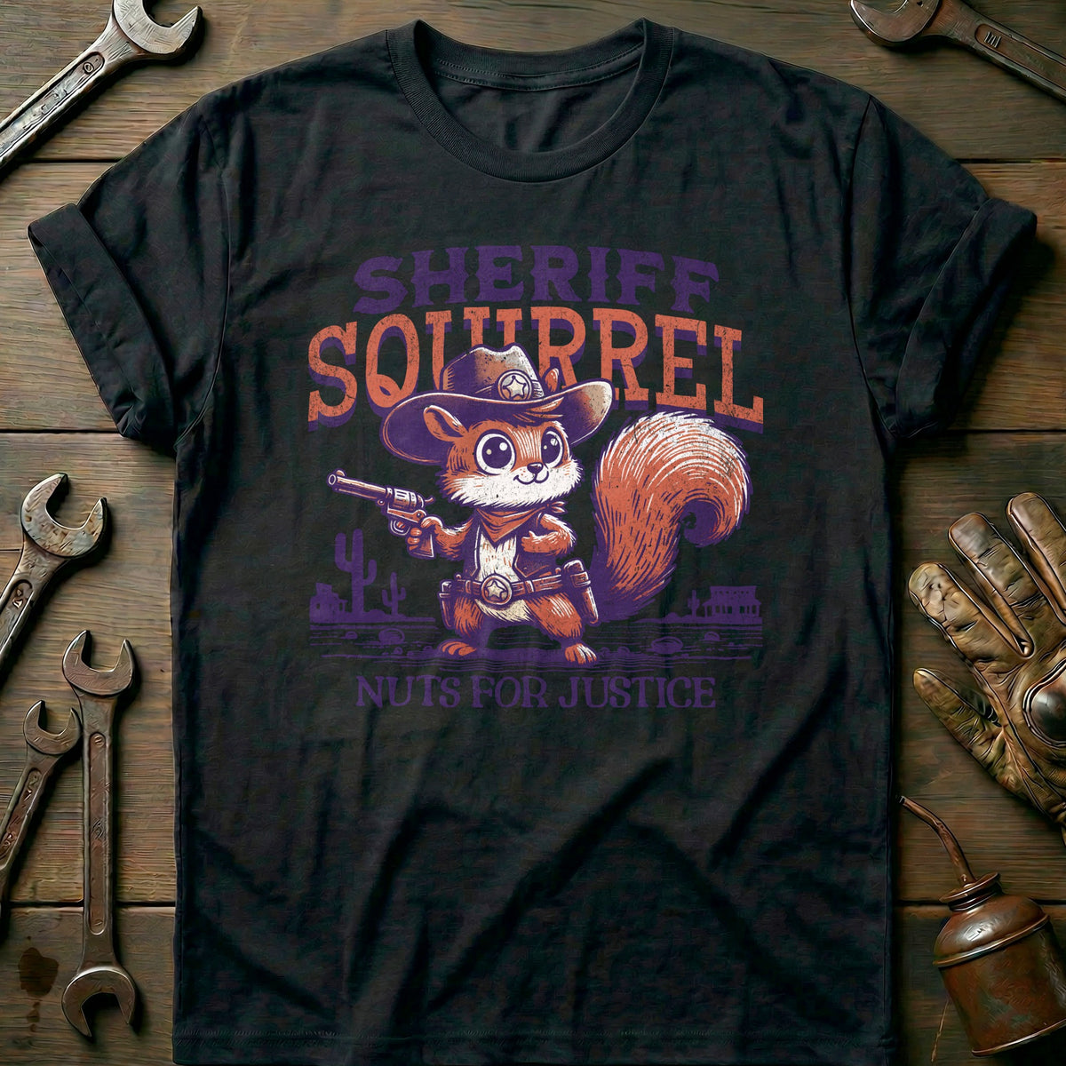 Black - Sheriff Squirrel T-Shirt