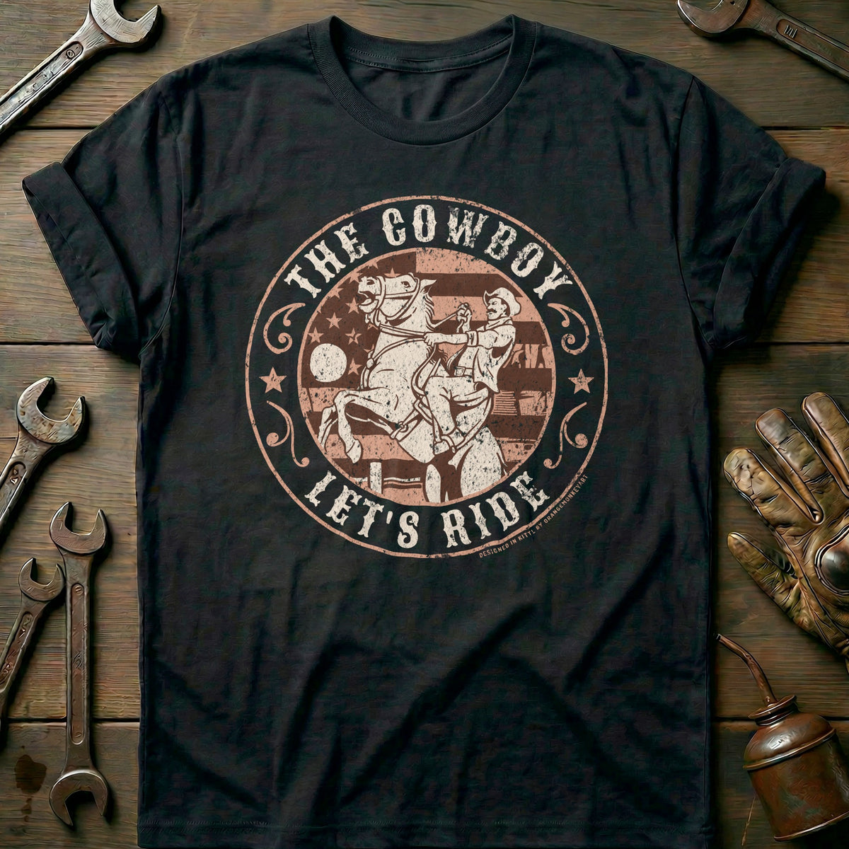 Black - The Cowboy - Lets T-Shirt