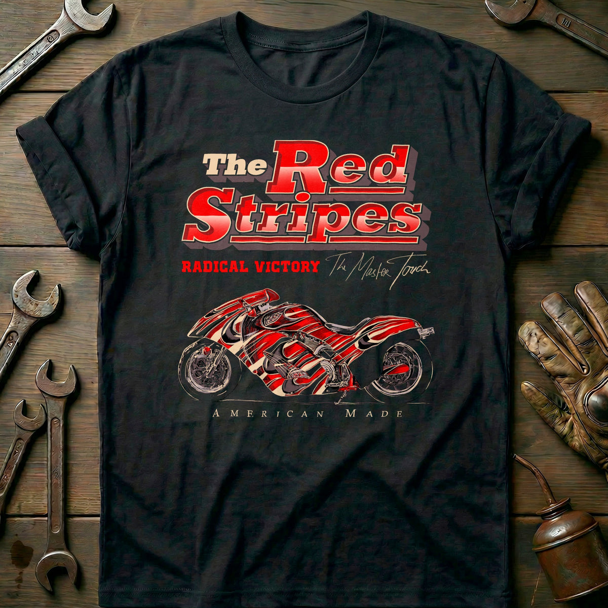 Black - The Red Stripes - T-Shirt