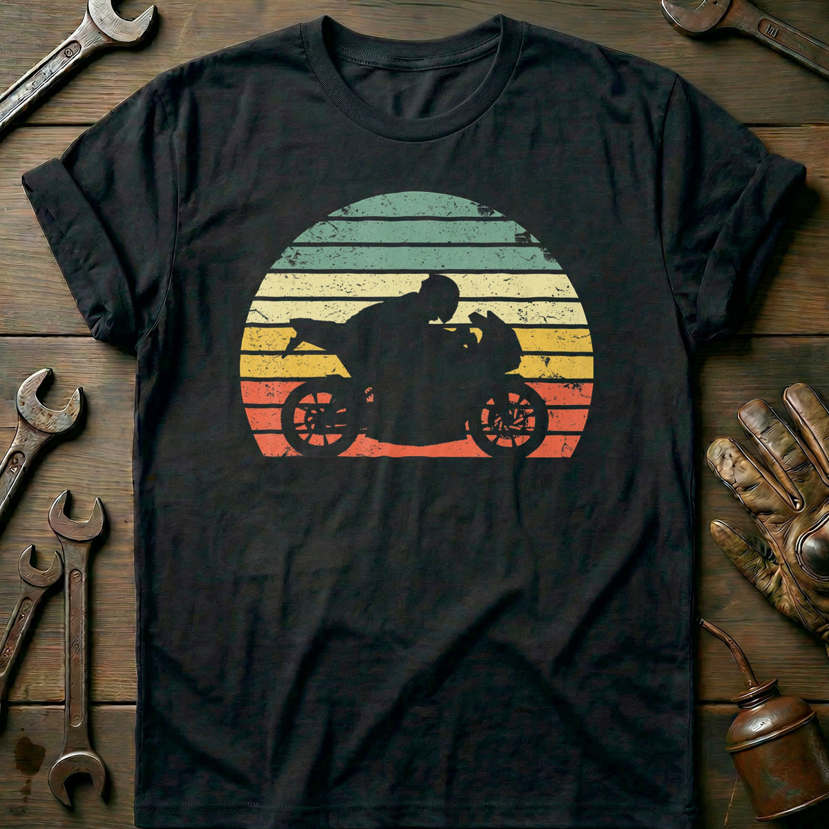 Black - Vintage Biker - T-Shirt
