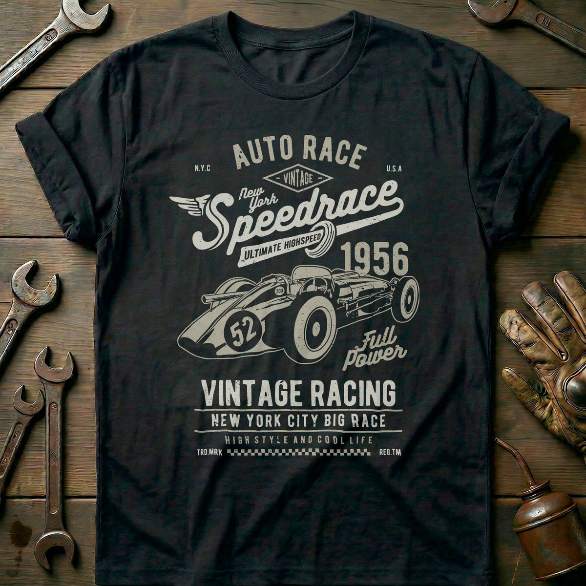 Black - Vintage Speed Racer T Shirt
