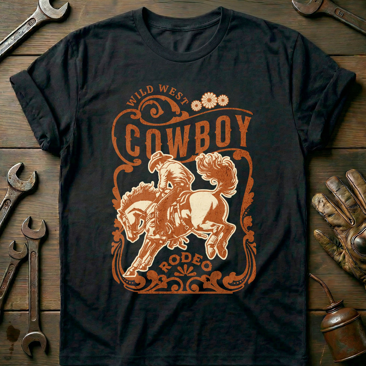 Black - Wild West Cowboy T-Shirt