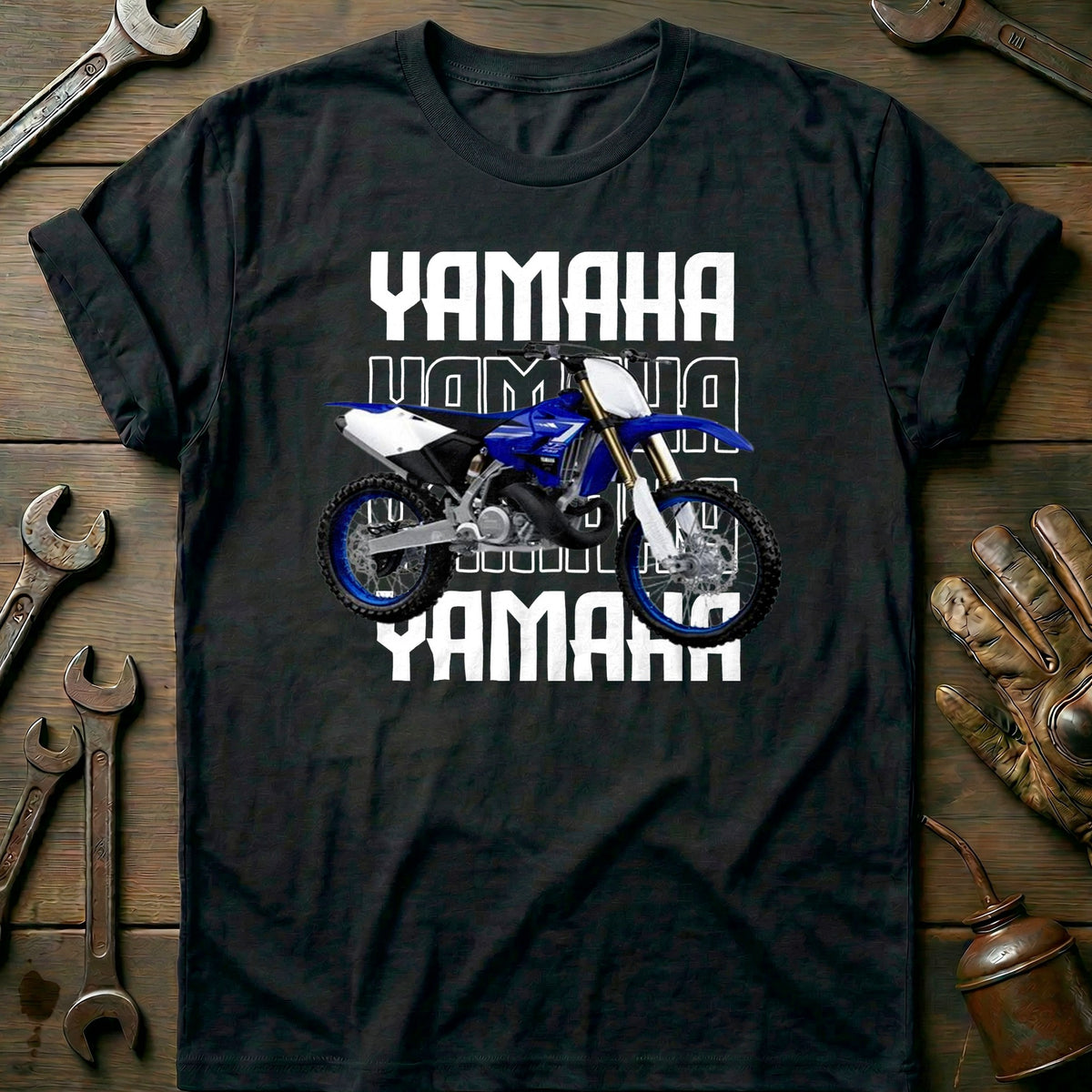 Black - YAMAHA  MOTOCROS  WHITE 028 T Shirt