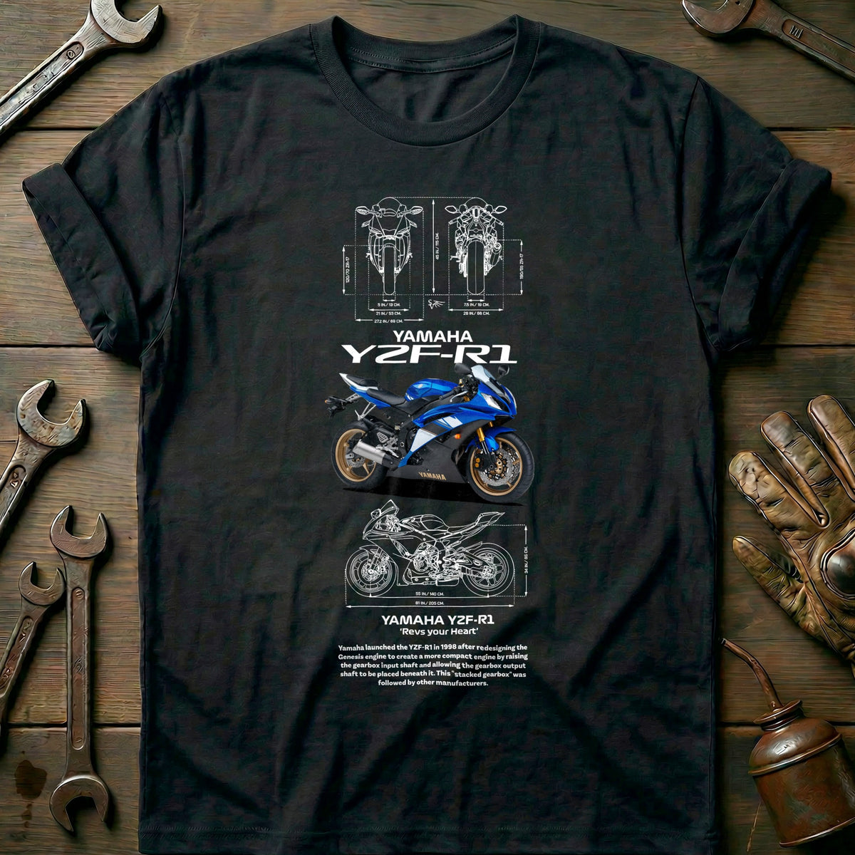 Black - YAMAHA YZF-R1 azul 2 T Shirt