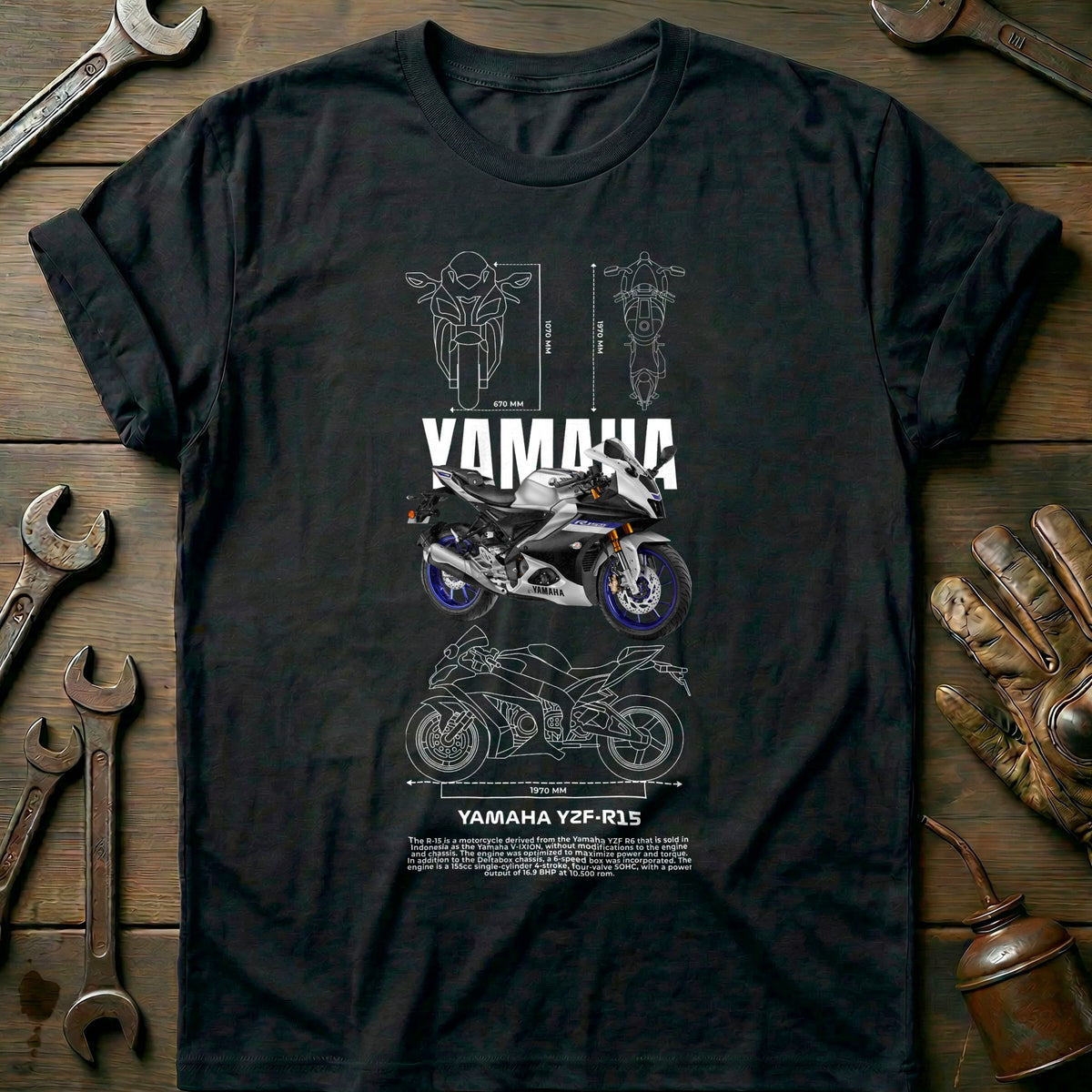 Black - YAMAHA YZF R15 1 T Shirt