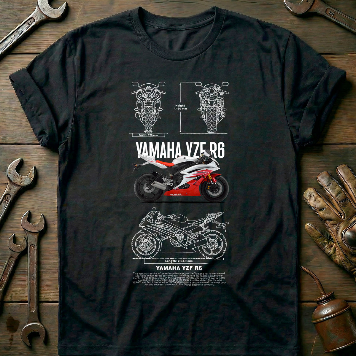 Black - YAMAHA YZF R6 T Shirt