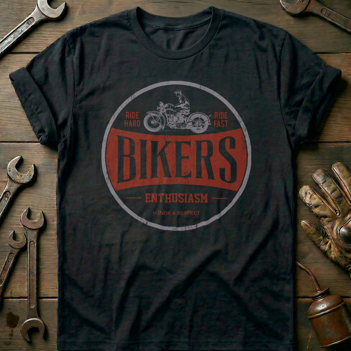Black - Bikers Enthusiasm T-Shirt