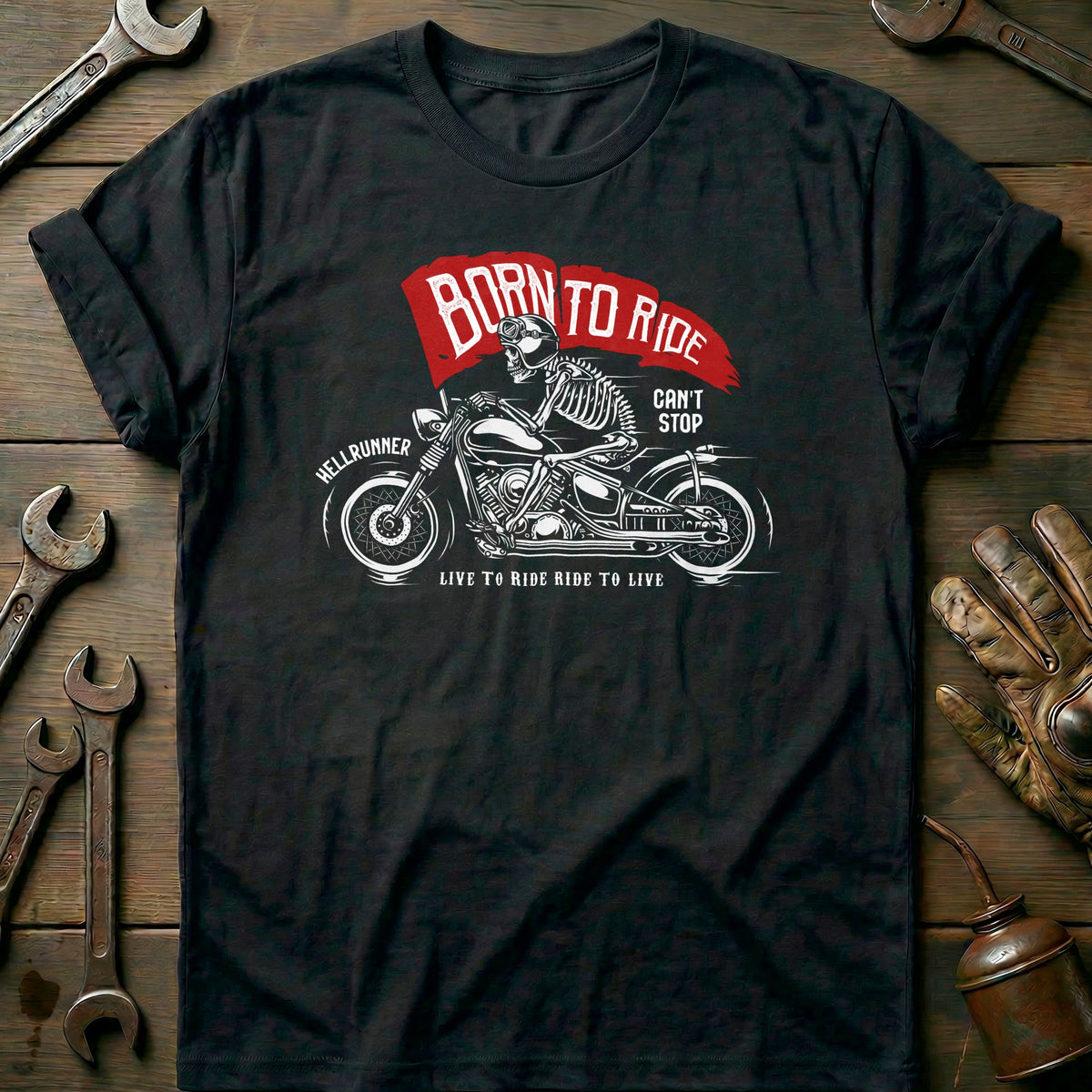Black - born to ride vintage T Shirt