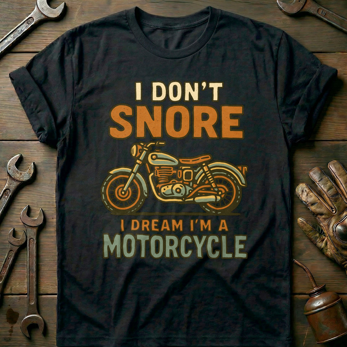 Black - dont snore 25 motorcycle T Shirt