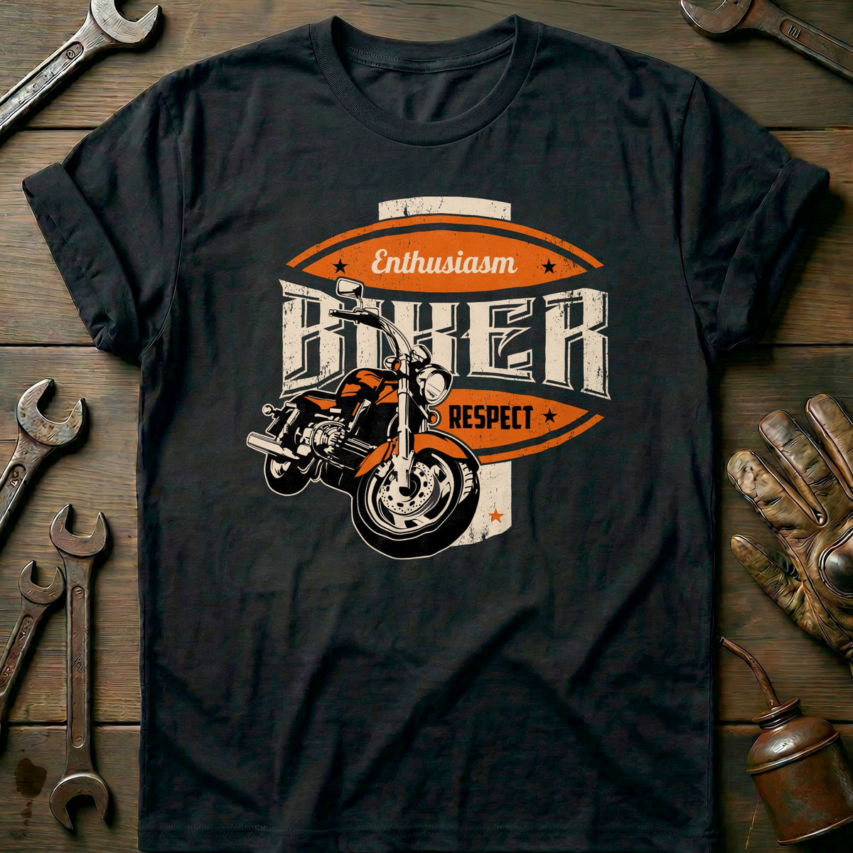 Black - Enthusiasm Biker T-Shirt