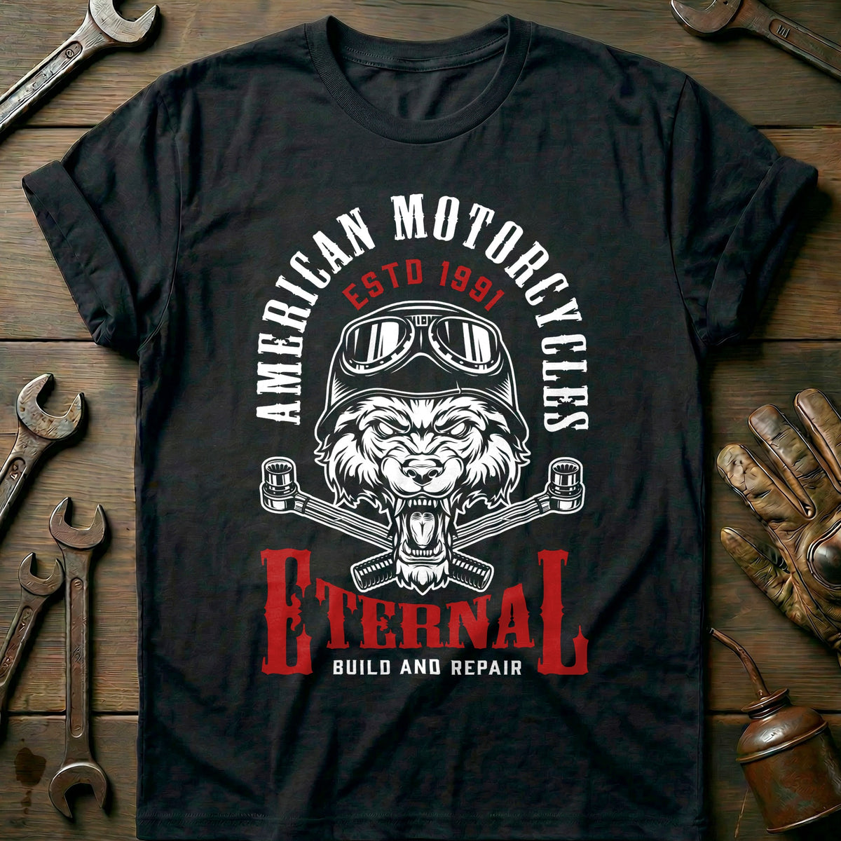 Black - eternal motorcycle vintage T Shirt