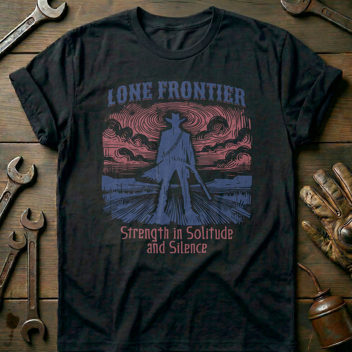 Black - Lone Frontier - T-Shirt