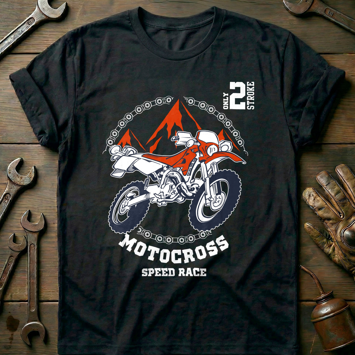 Black - Born To Motocross T Shirt