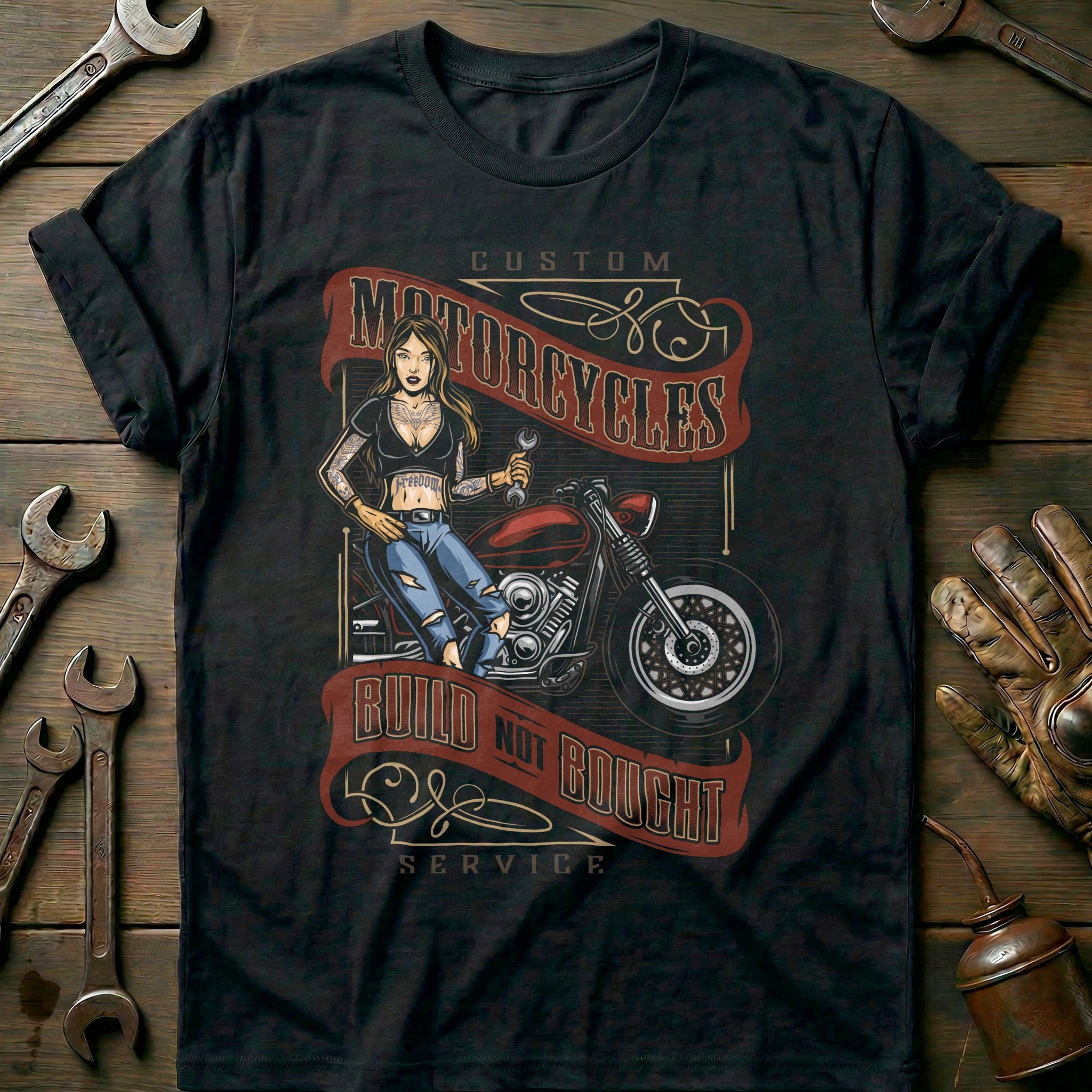 Black - motorcycle service vintage T Shirt