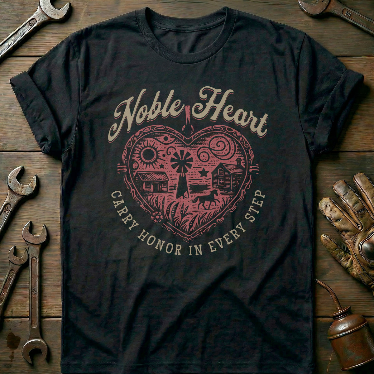 Black - Noble Heart - T-Shirt