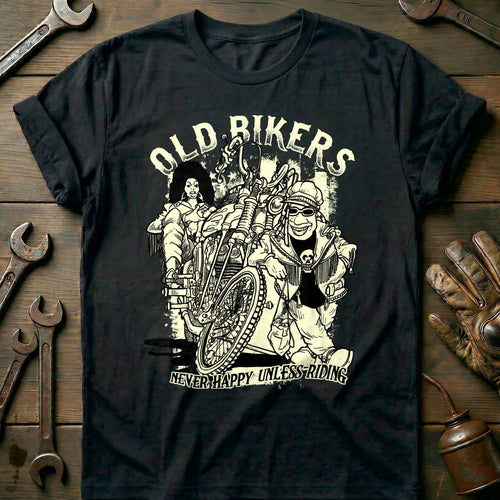 Black - Old Bikers Copy - T-Shirt