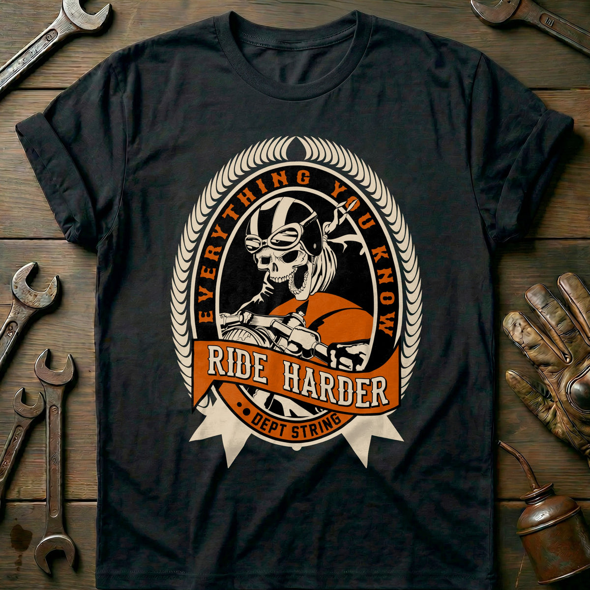 Black - Ride Harder - T-Shirt