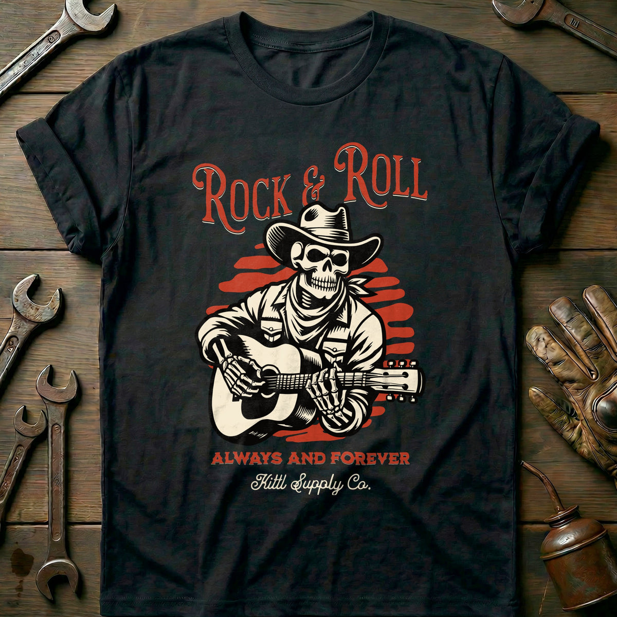Black - Rock Roll Cowboy T-Shirt