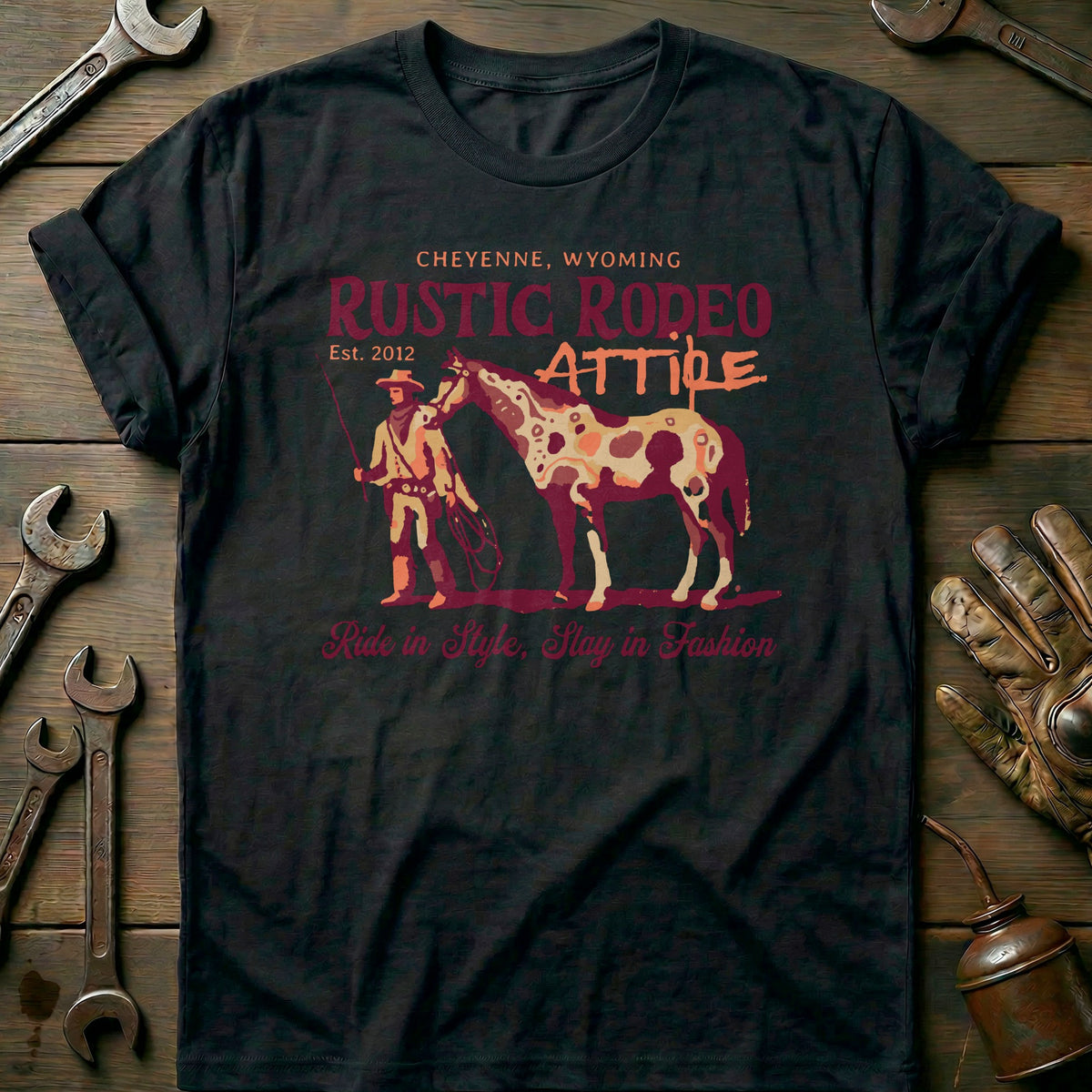 Black - Rustic Rodeo - T-Shirt