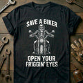 Black - save a biker T Shirt