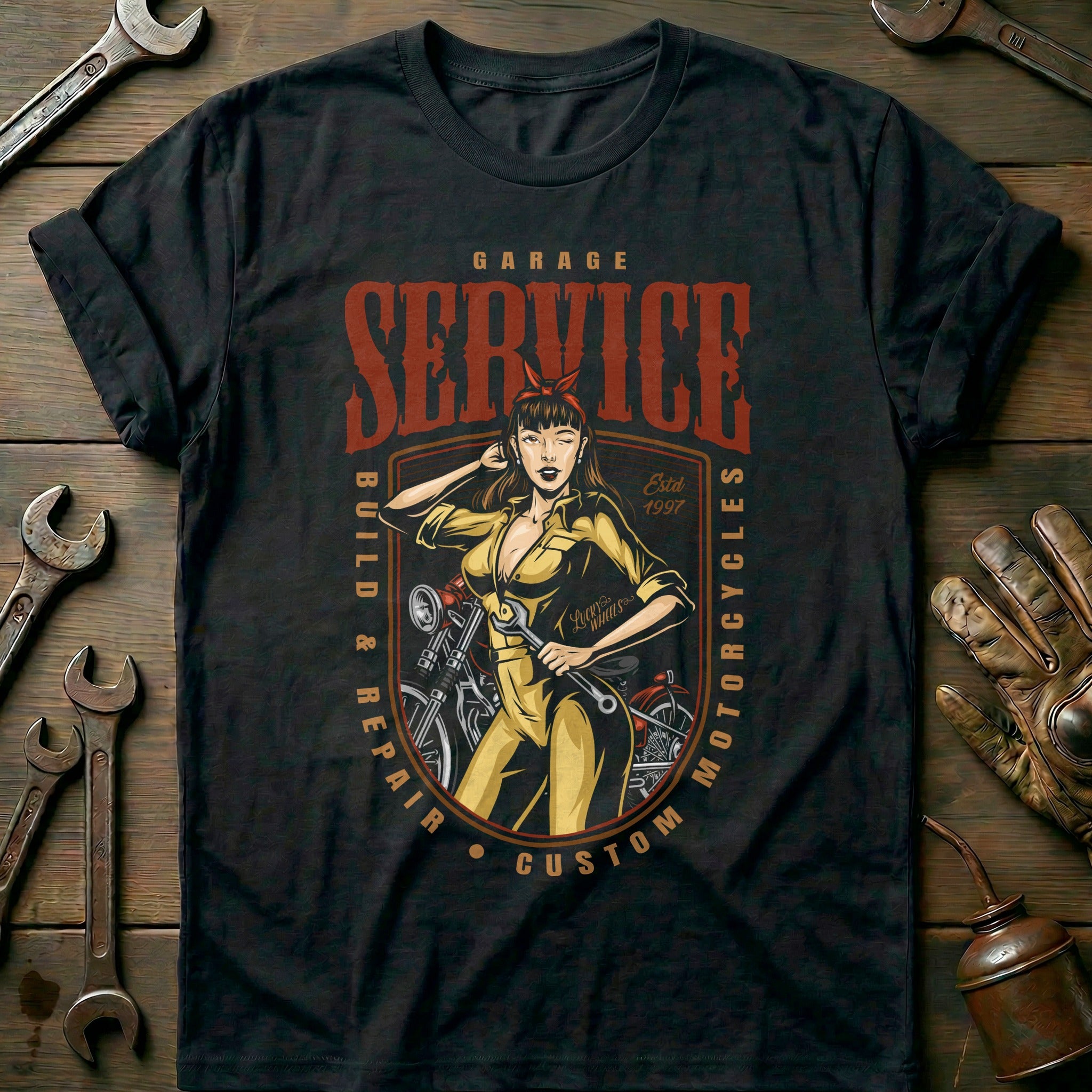 Black - service girl vintage T Shirt