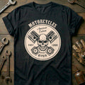 Black - Skull & Gears T-Shirt