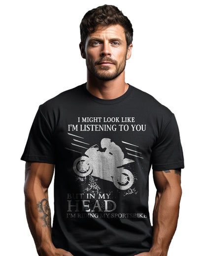 Look Like Listening Sportsbike Wheelie T-Shirt