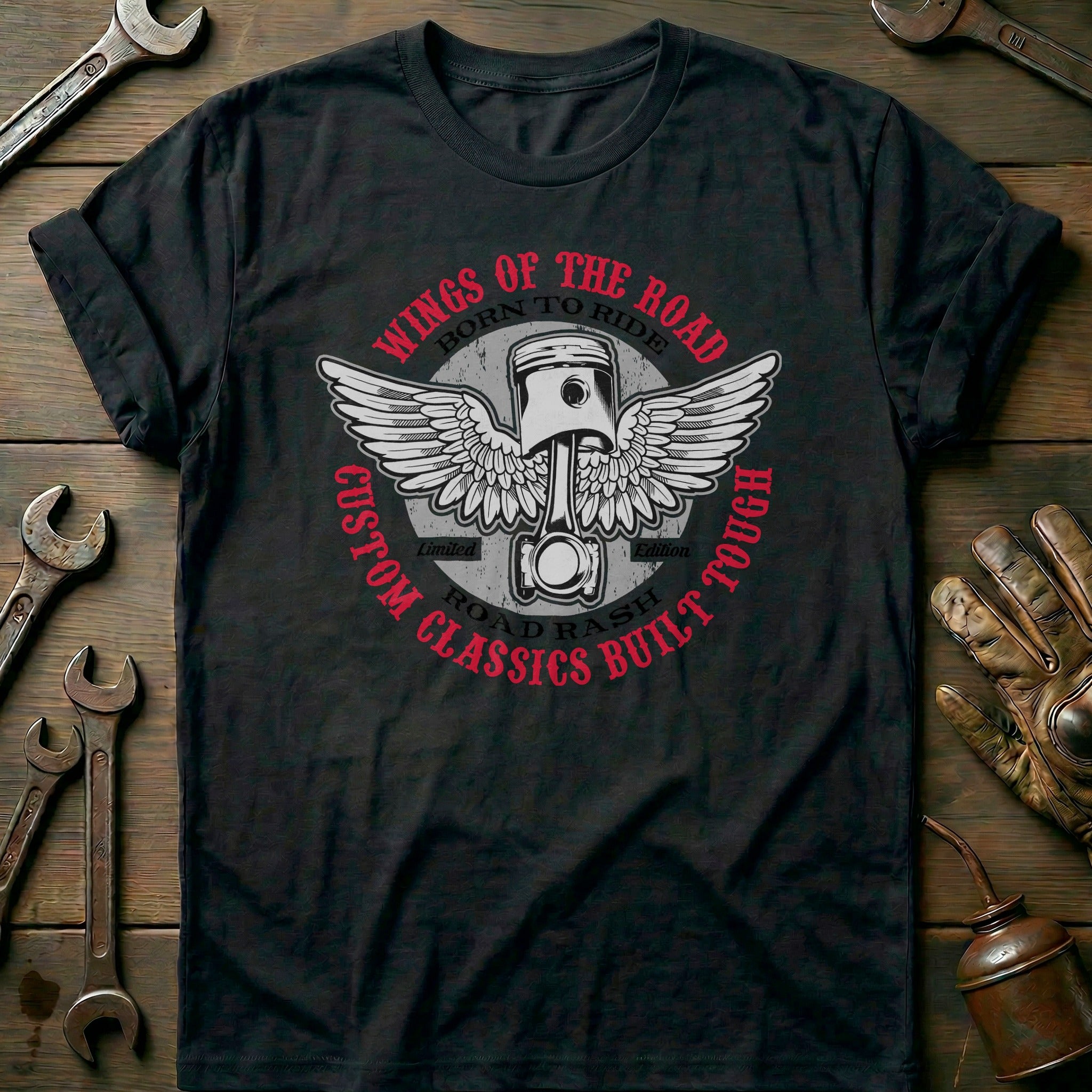 Black - Wings of the Road T-Shirt