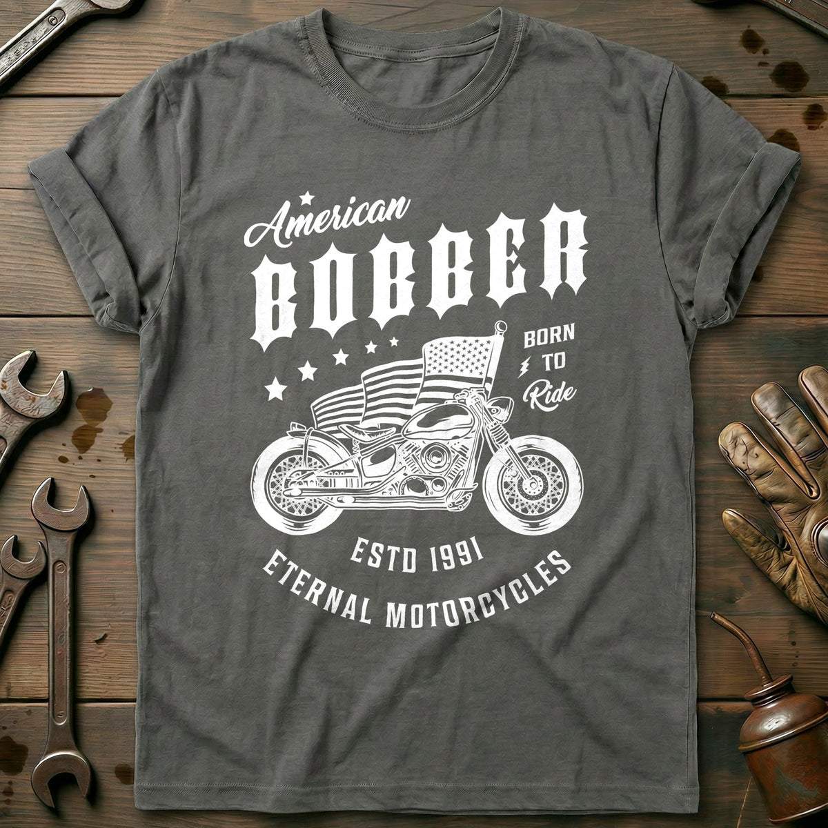 Charcoal - American Bobber T-Shirt