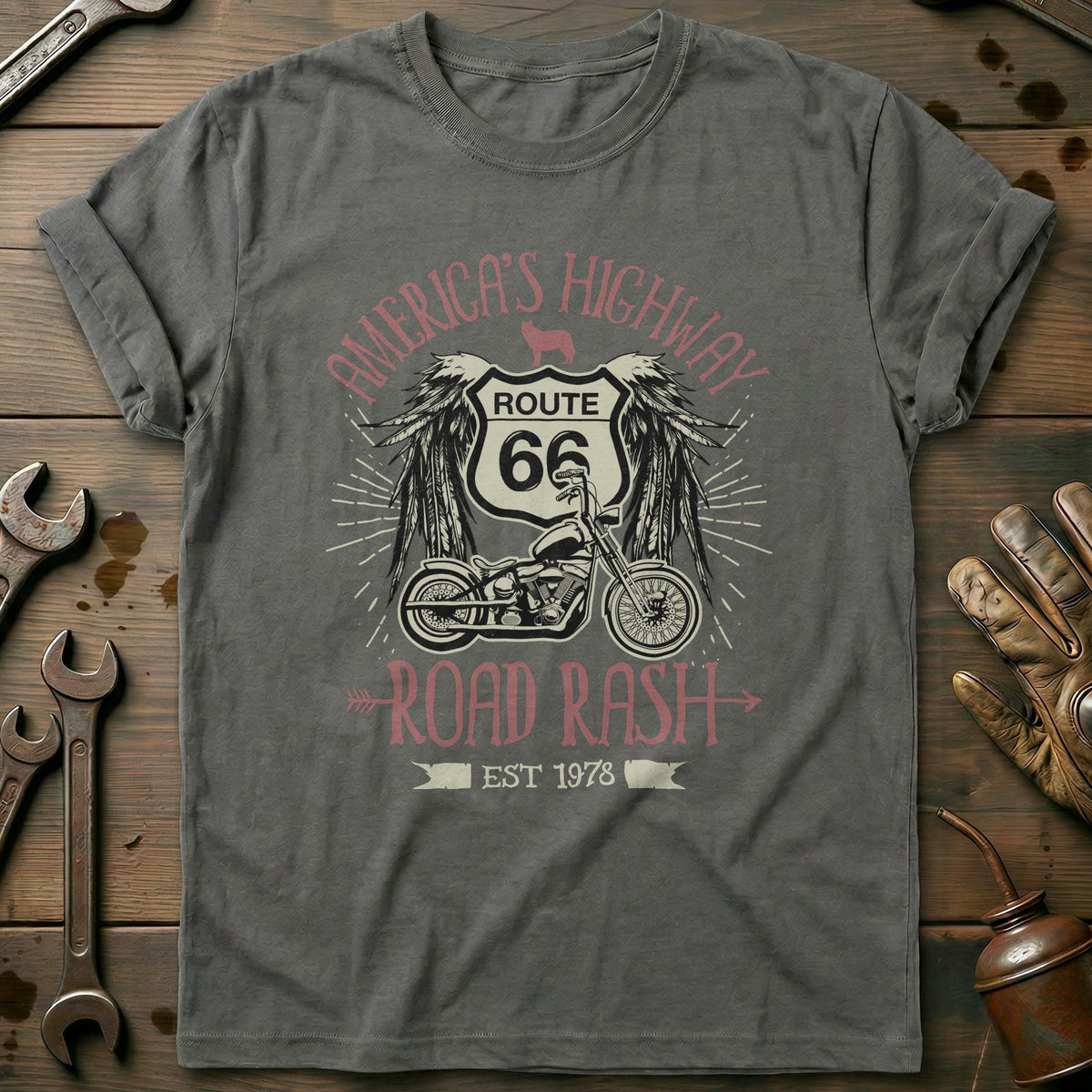 Charcoal - American Highway T-Shirt