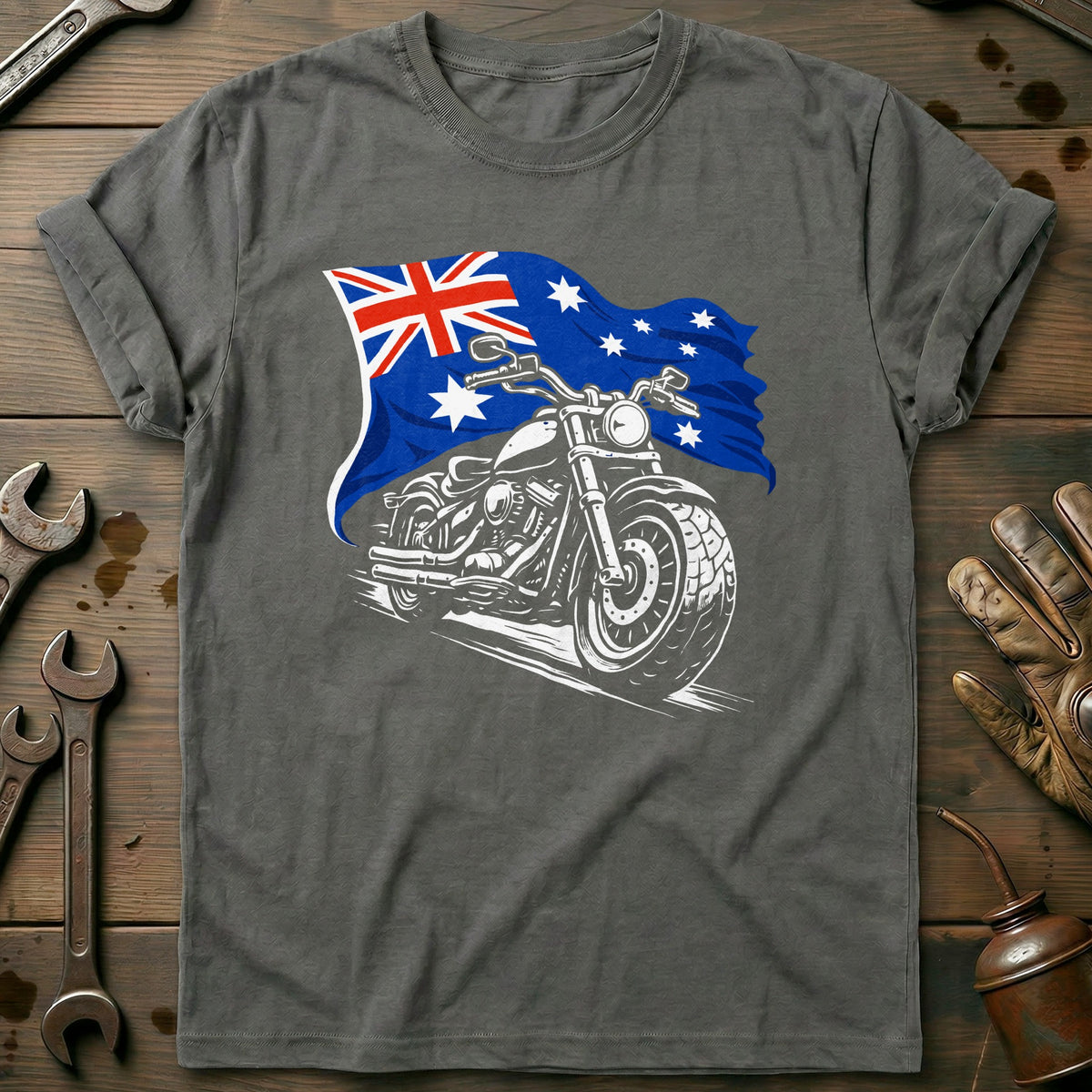 Charcoal - AUSTRALIA BIKER 026 T Shirt