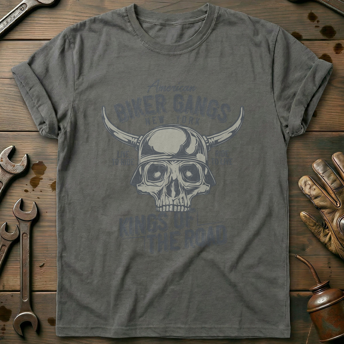 Charcoal - American Biker - T-Shirt