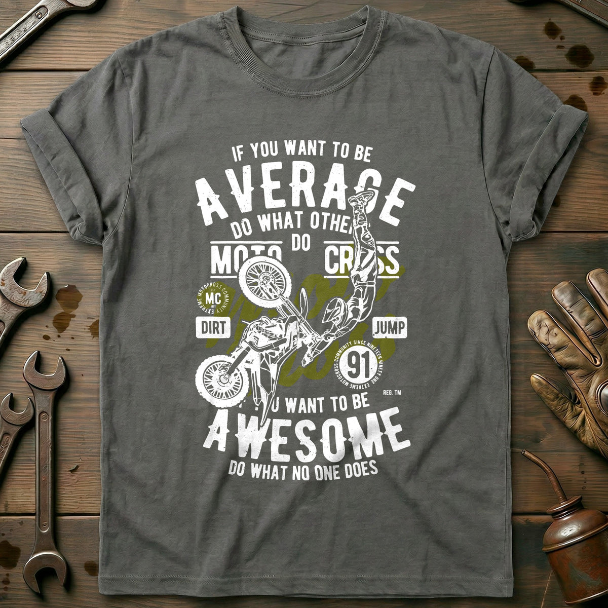 Charcoal - Awesome Motocross 111 T Shirt