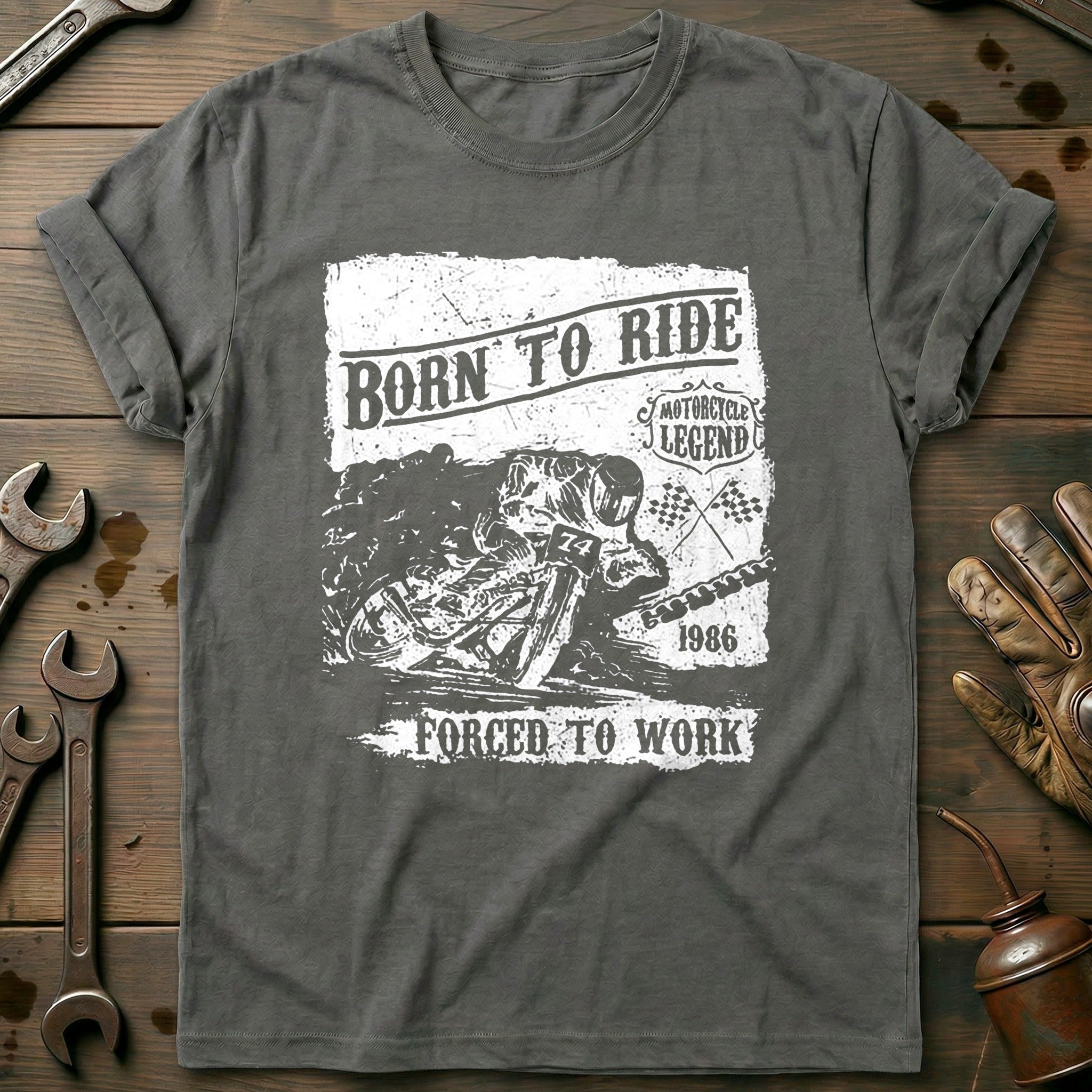 Charcoal - Bikers Born to T-Shirt