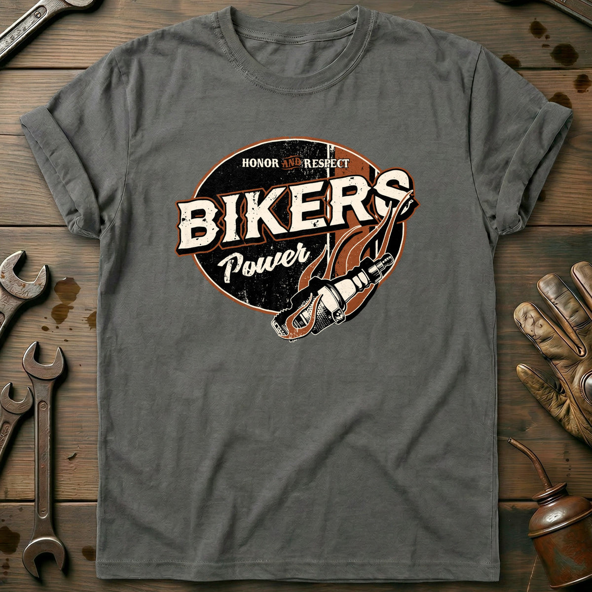 Charcoal - Biker Power T-Shirt