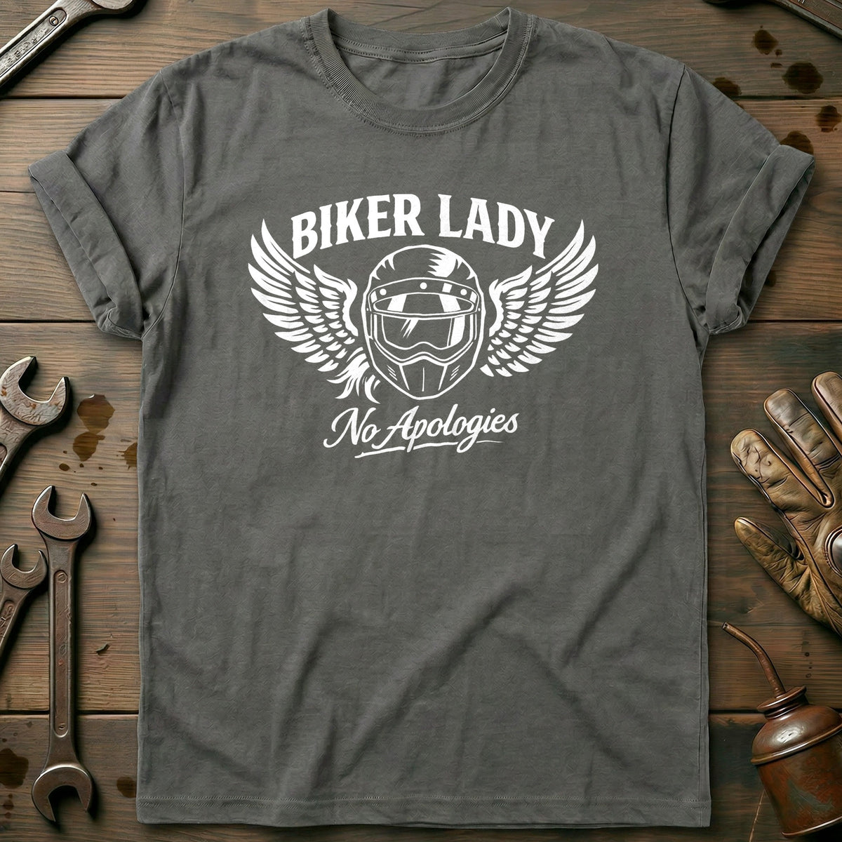 Charcoal - BIKER WING LADY 026 T Shirt