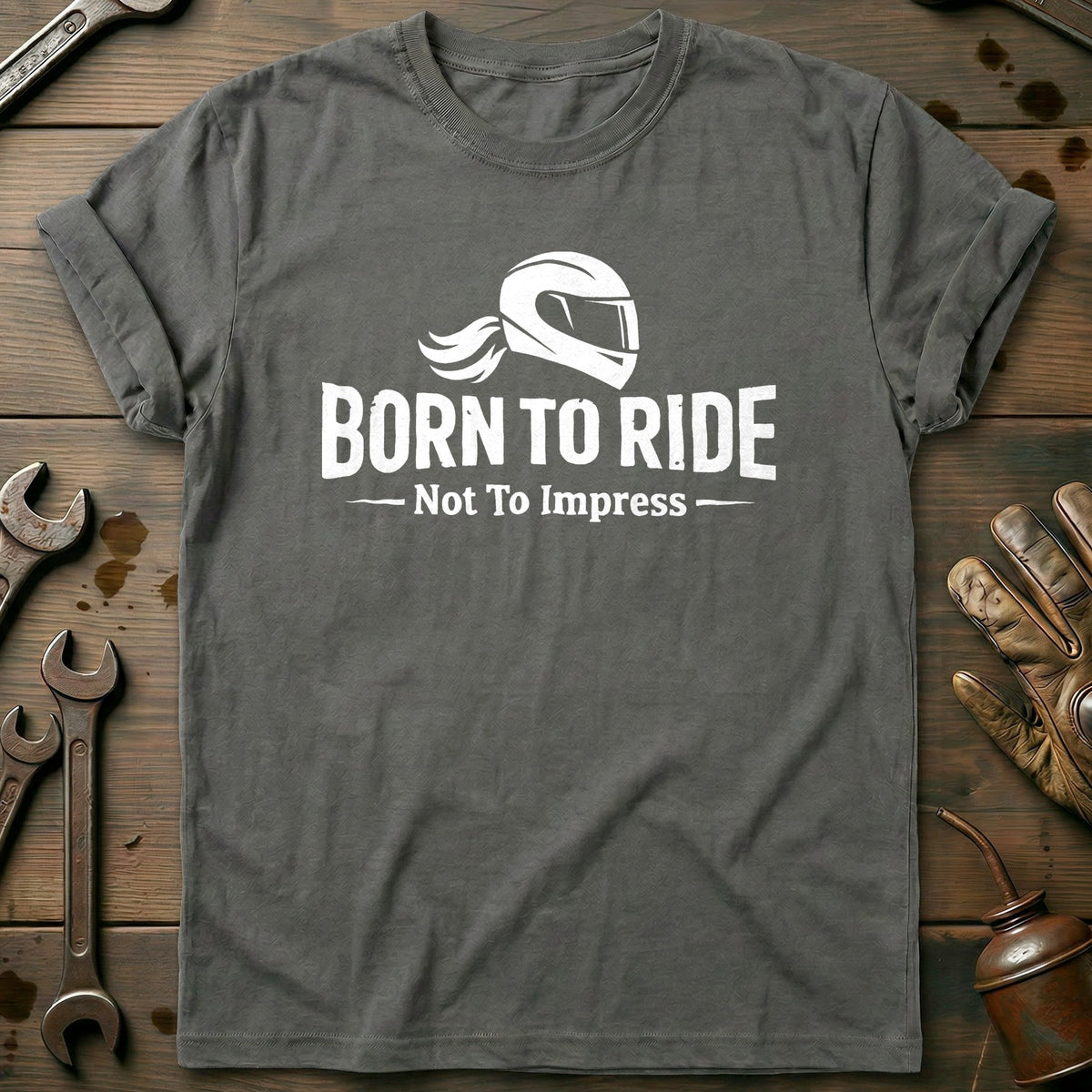 Charcoal - BORN TO RIDE GIRL 026 T Shirt