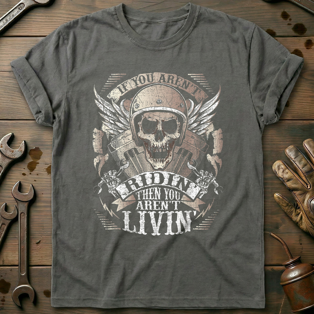Charcoal - Biker Arent Ridin T-Shirt