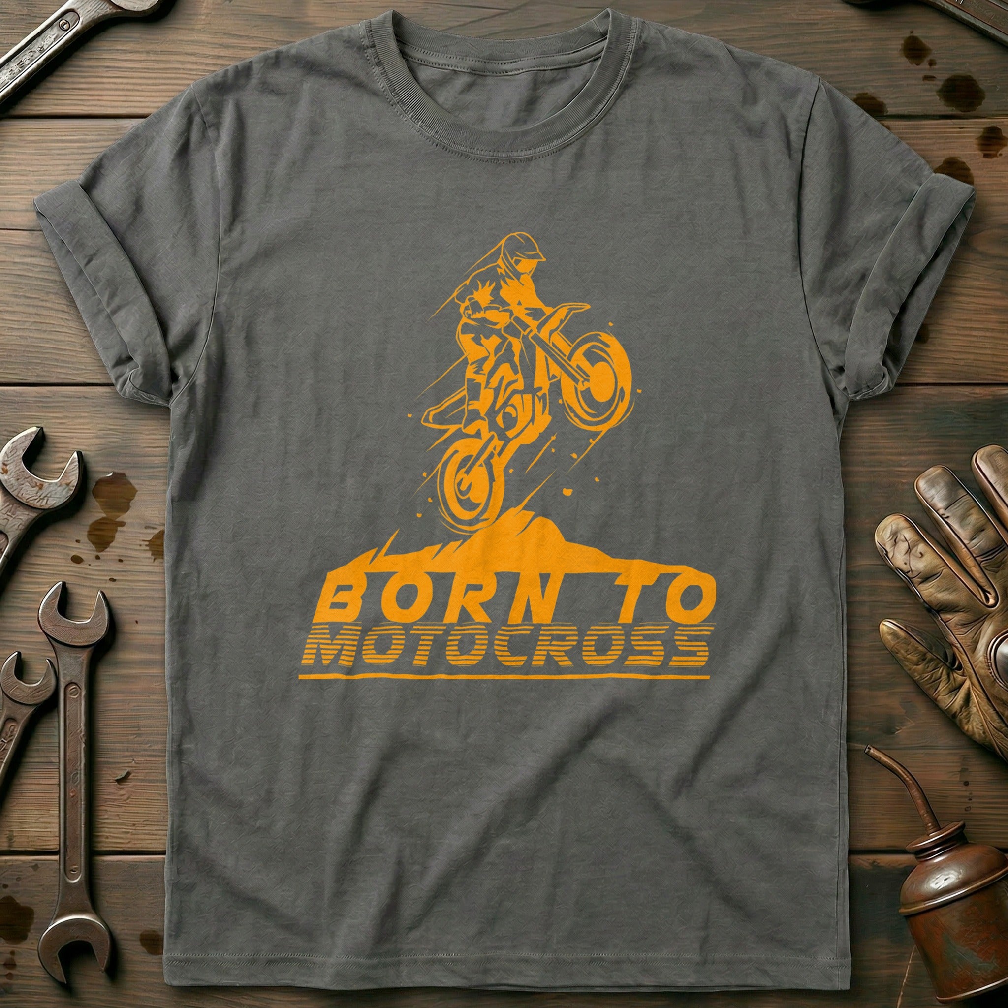 Charcoal - Born to Motocross T-Shirt