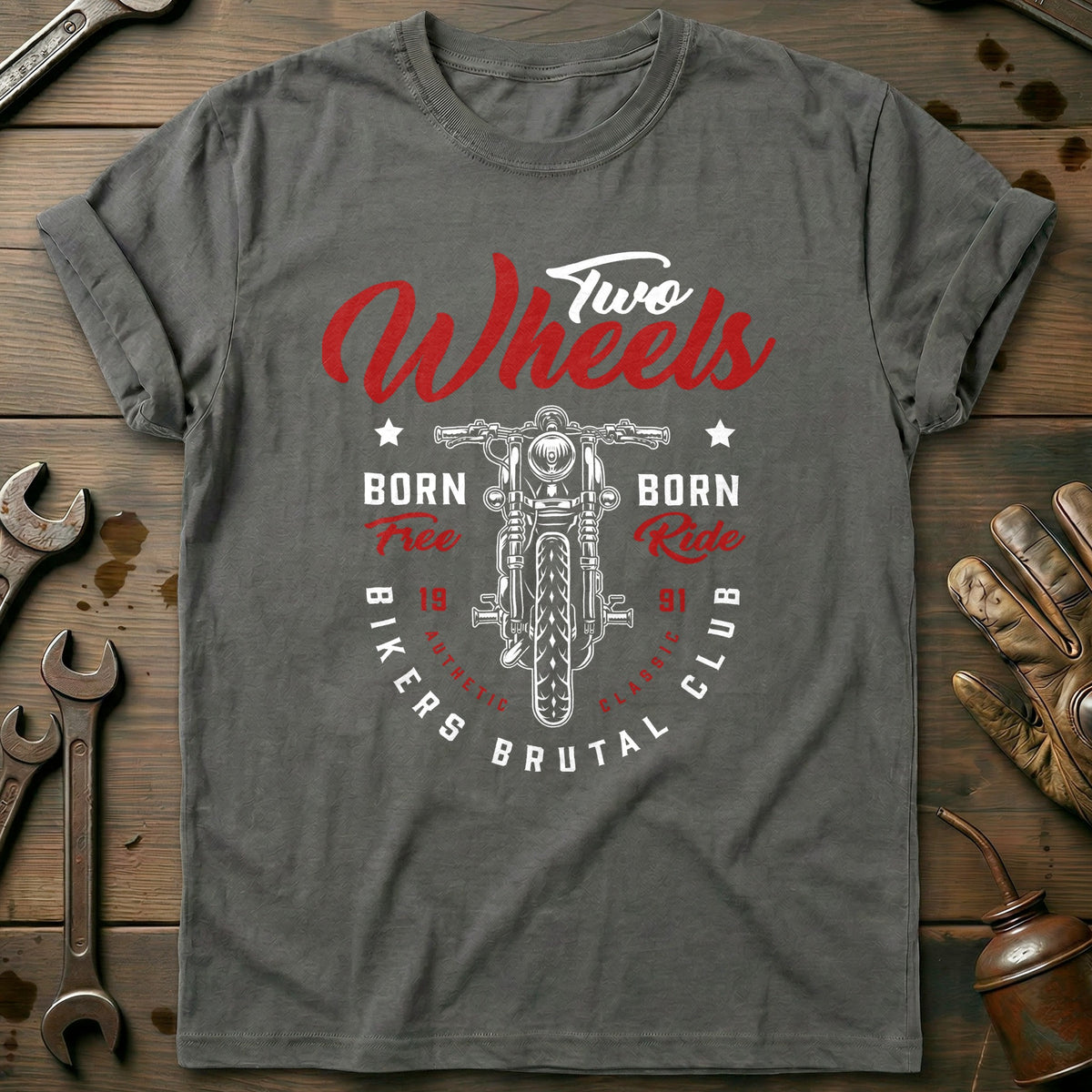Charcoal - Born free Ride Vintage T Shirt