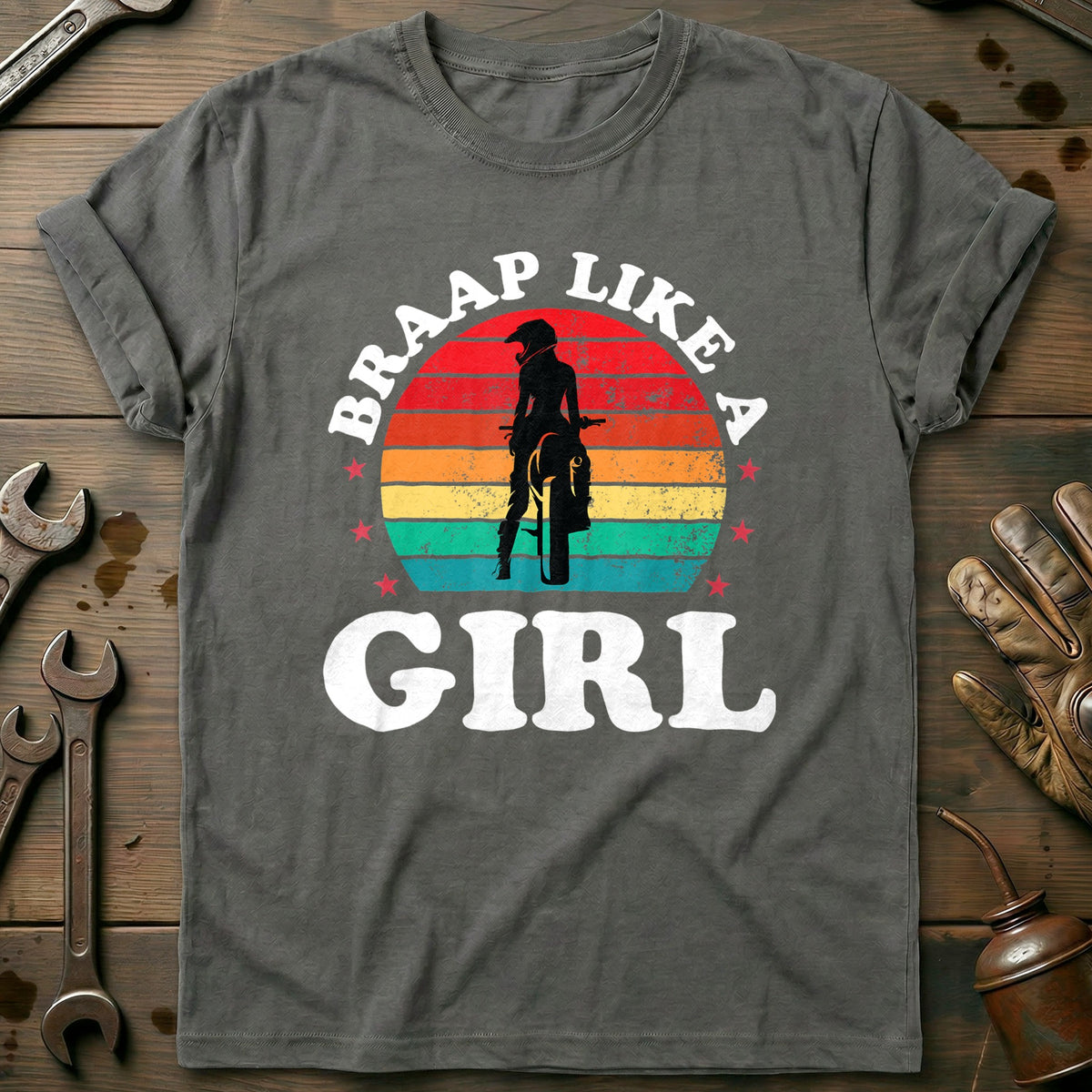Charcoal - Braap Like A Girl T-Shirt