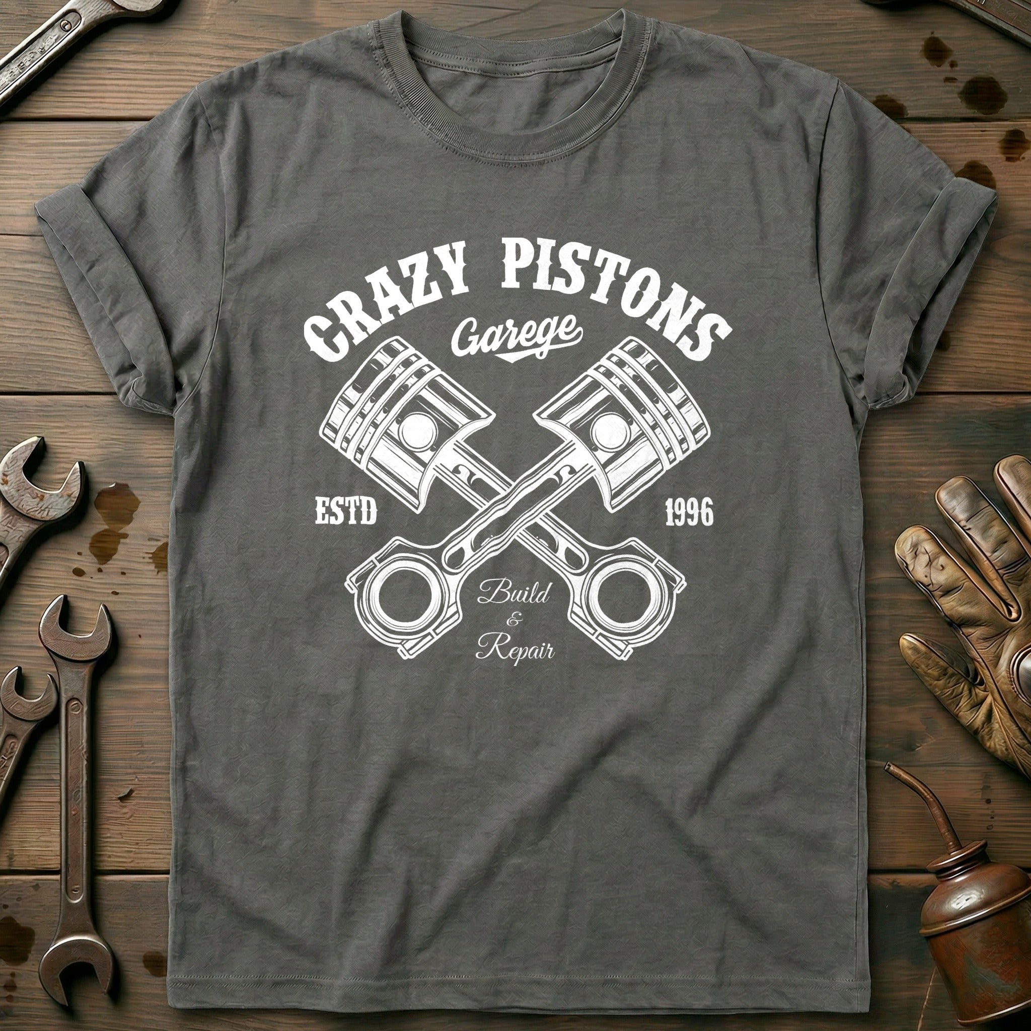 Charcoal - Crazy Pistons T-Shirt