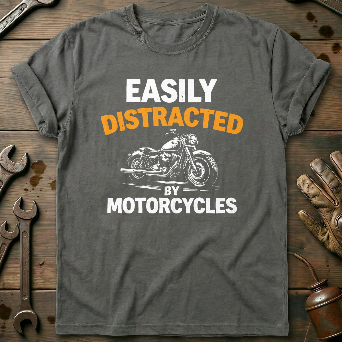 Charcoal - DISTRACTED BY BIKES 026 T Shirt