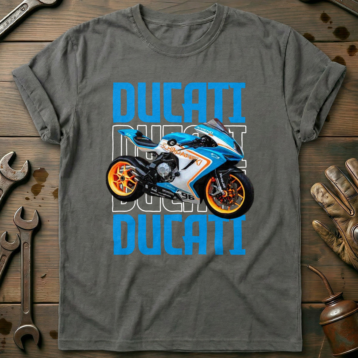 Charcoal - DUCATI BLUE 028 T Shirt