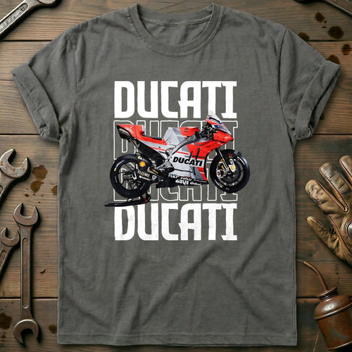 Charcoal - DUCATI WHITE 028 T Shirt