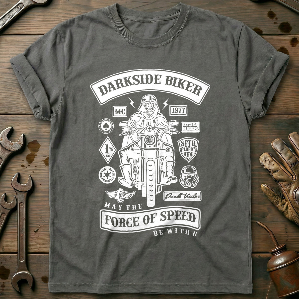Charcoal - Darkside Biker T-Shirt