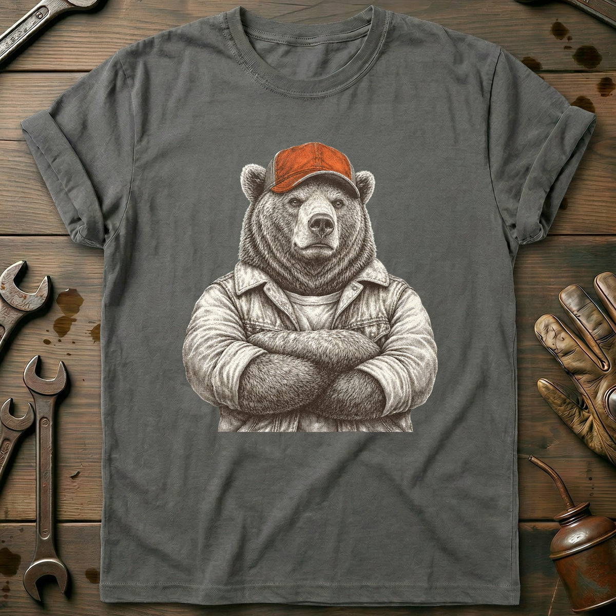Charcoal - Grizzly Garage T-Shirt